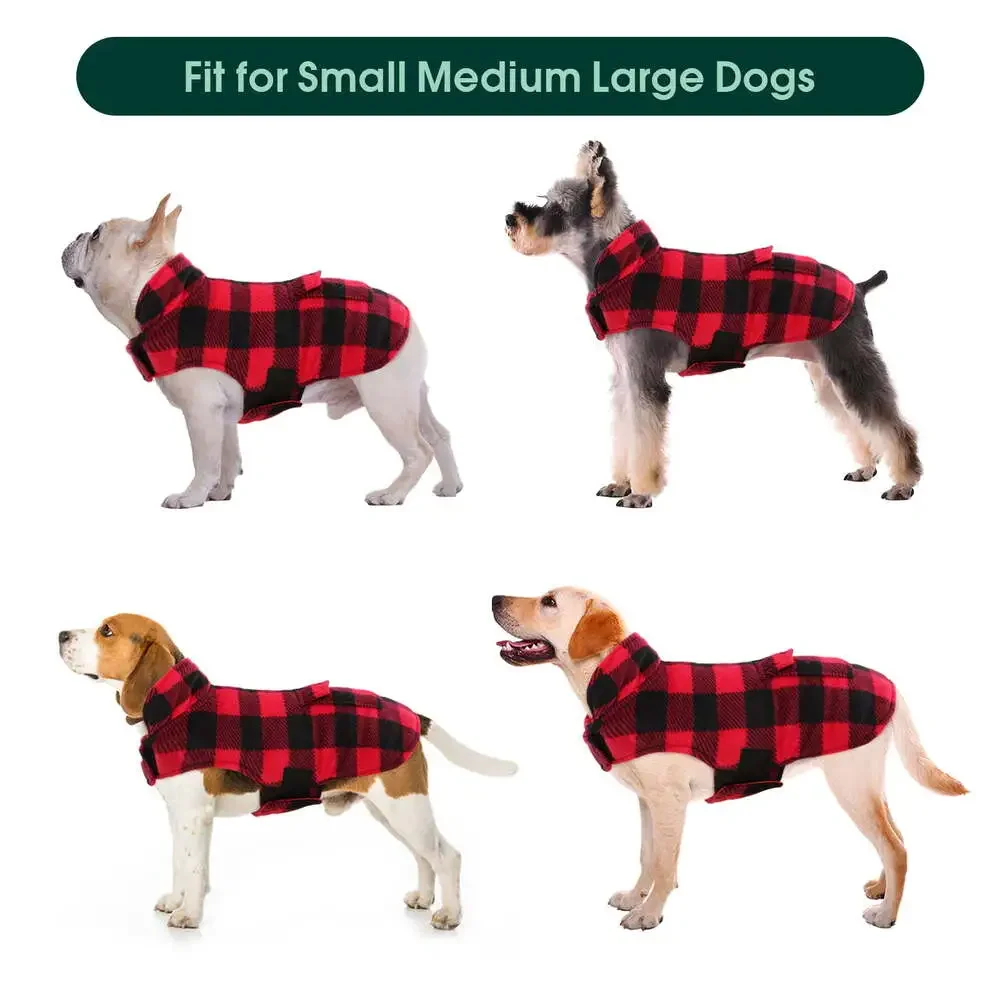 British Style Plaid Dog Winter Coat Size Small S